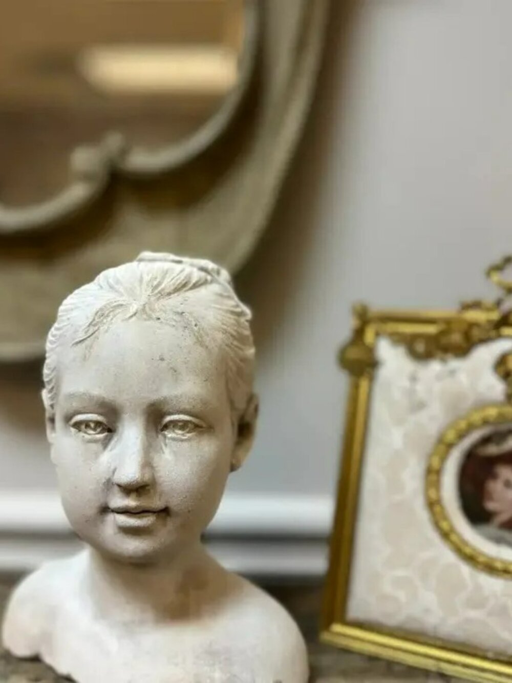 Cement Girl Statue NEW